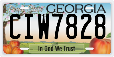 GA license plate CIW7828