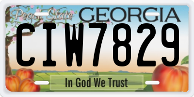 GA license plate CIW7829