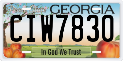 GA license plate CIW7830