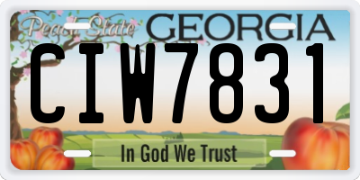 GA license plate CIW7831