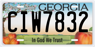 GA license plate CIW7832