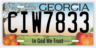 GA license plate CIW7833