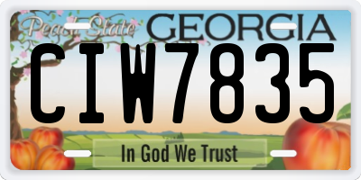 GA license plate CIW7835