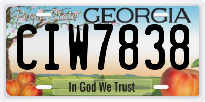 GA license plate CIW7838