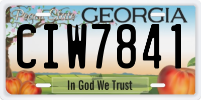 GA license plate CIW7841
