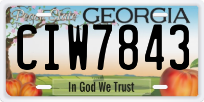 GA license plate CIW7843