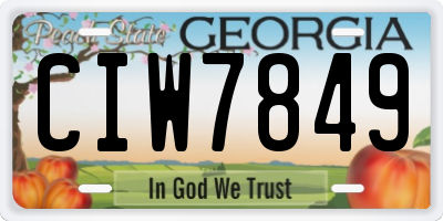 GA license plate CIW7849
