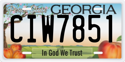 GA license plate CIW7851