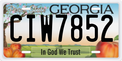 GA license plate CIW7852