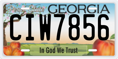 GA license plate CIW7856