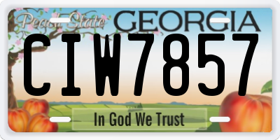 GA license plate CIW7857