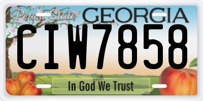 GA license plate CIW7858