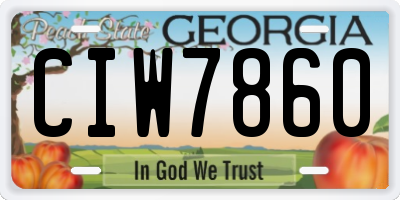 GA license plate CIW7860
