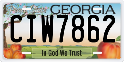 GA license plate CIW7862