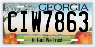 GA license plate CIW7863