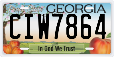 GA license plate CIW7864