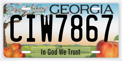 GA license plate CIW7867