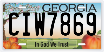 GA license plate CIW7869