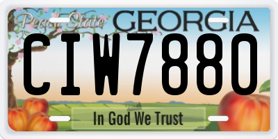 GA license plate CIW7880