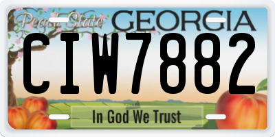 GA license plate CIW7882