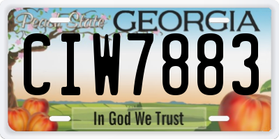 GA license plate CIW7883