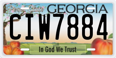 GA license plate CIW7884