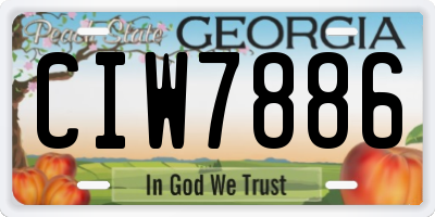 GA license plate CIW7886