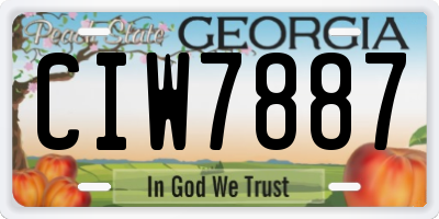 GA license plate CIW7887