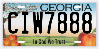 GA license plate CIW7888