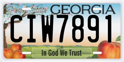 GA license plate CIW7891
