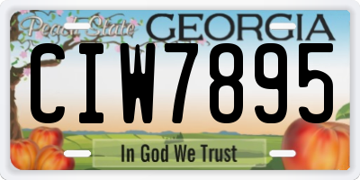 GA license plate CIW7895
