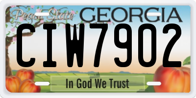GA license plate CIW7902