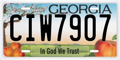 GA license plate CIW7907