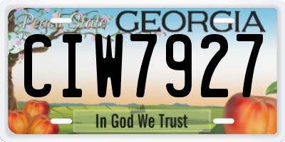 GA license plate CIW7927