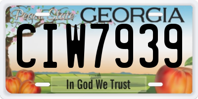 GA license plate CIW7939
