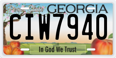 GA license plate CIW7940