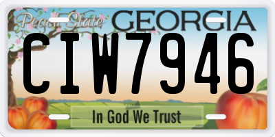 GA license plate CIW7946