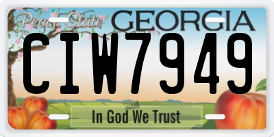 GA license plate CIW7949