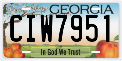 GA license plate CIW7951