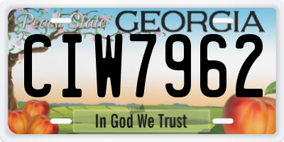 GA license plate CIW7962