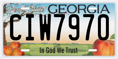 GA license plate CIW7970