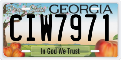 GA license plate CIW7971