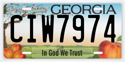 GA license plate CIW7974