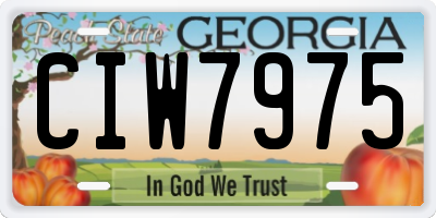 GA license plate CIW7975