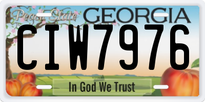 GA license plate CIW7976