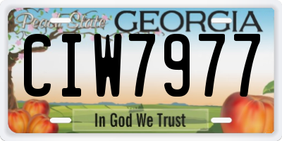 GA license plate CIW7977