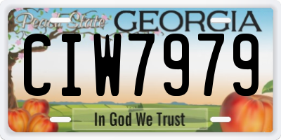 GA license plate CIW7979