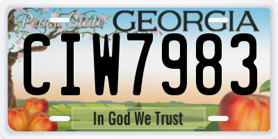 GA license plate CIW7983