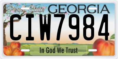 GA license plate CIW7984