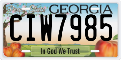 GA license plate CIW7985